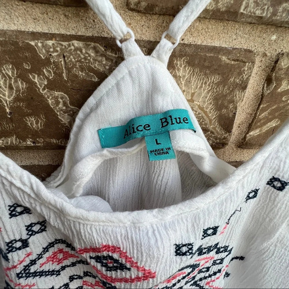 Alice Blue Embroidered Cami Tank Top adjustable straps, Large - Picture 4 of 8